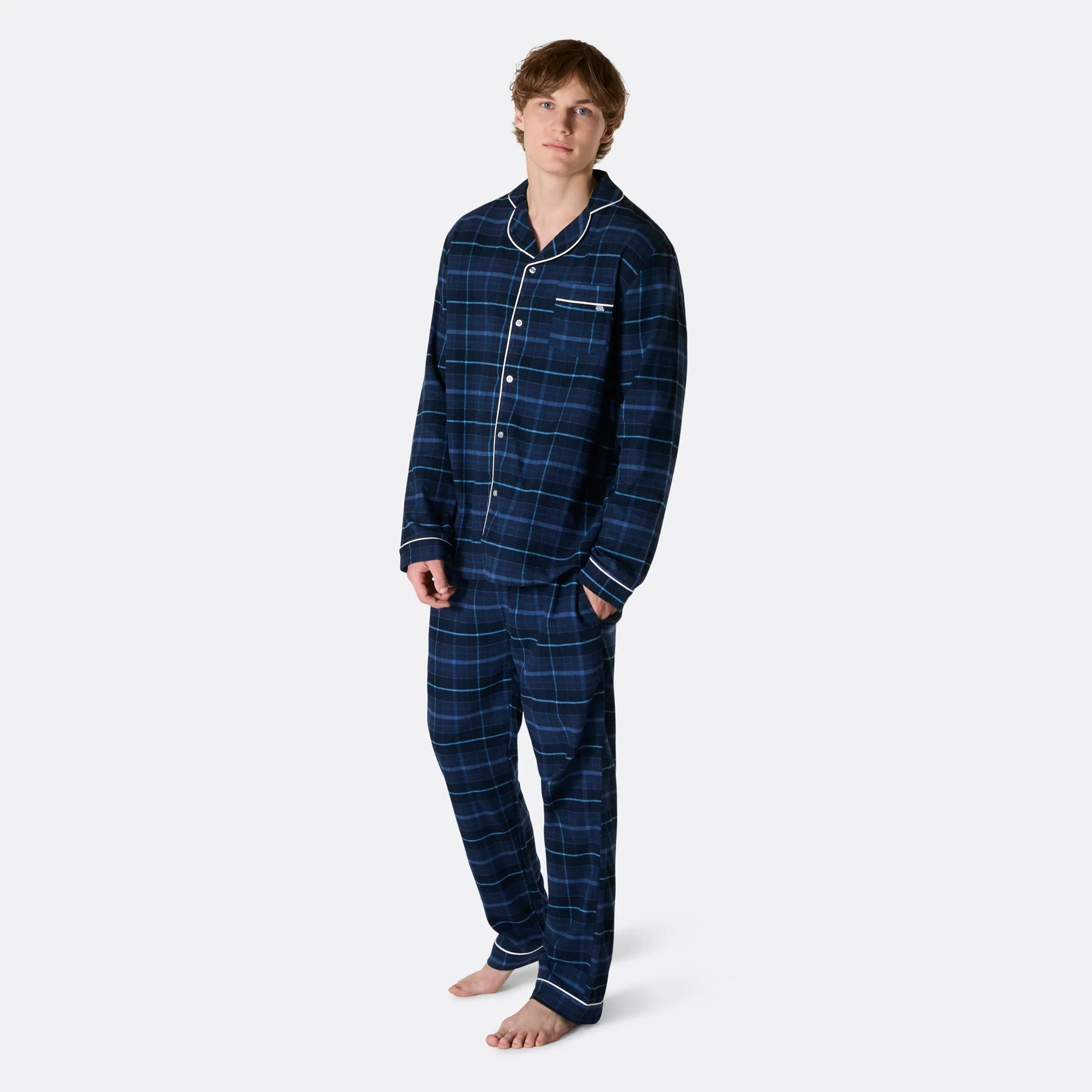 Blue Flannel Christmas Pyjamas Family - Image 4