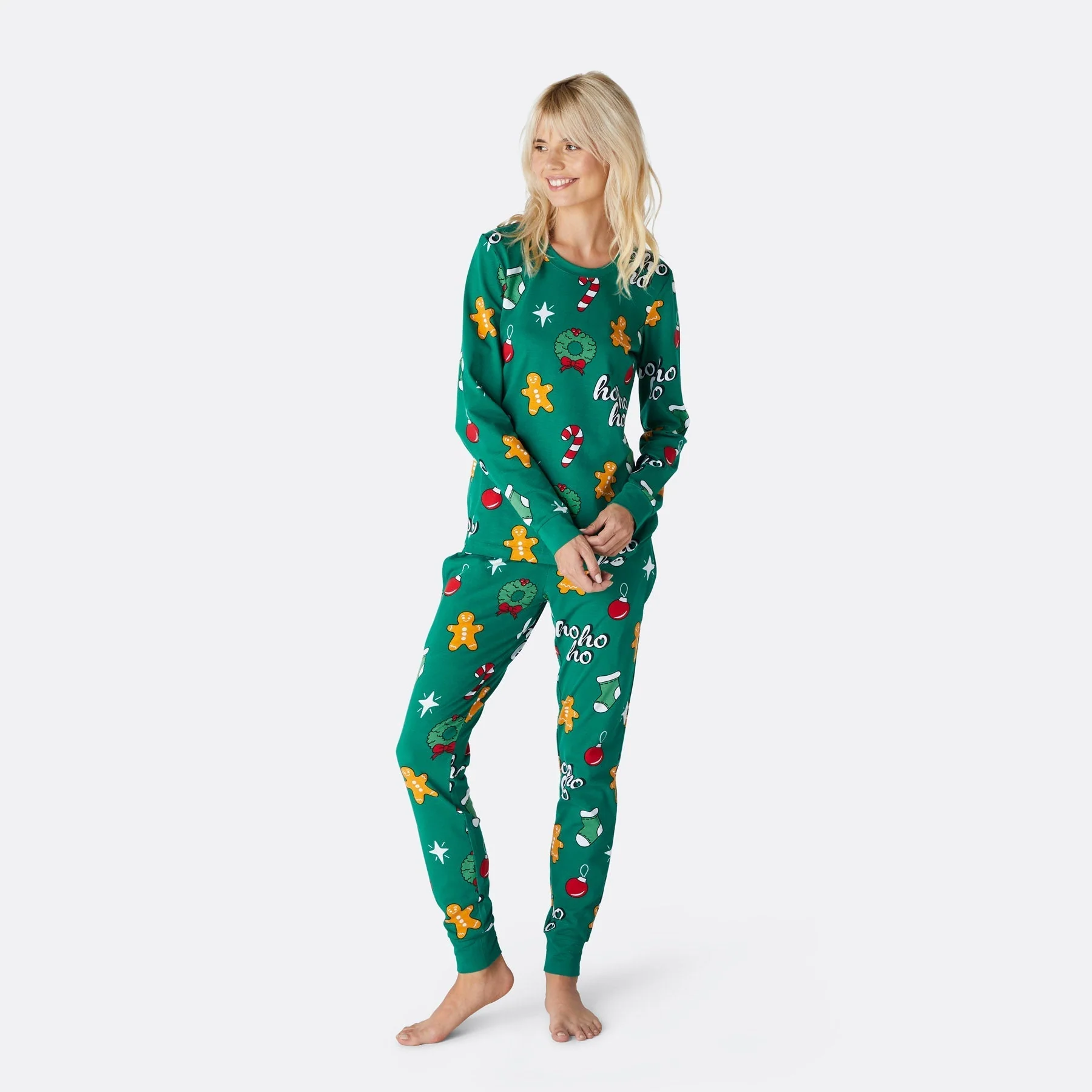 Green Hohoho Christmas Pyjamas Family - Image 3