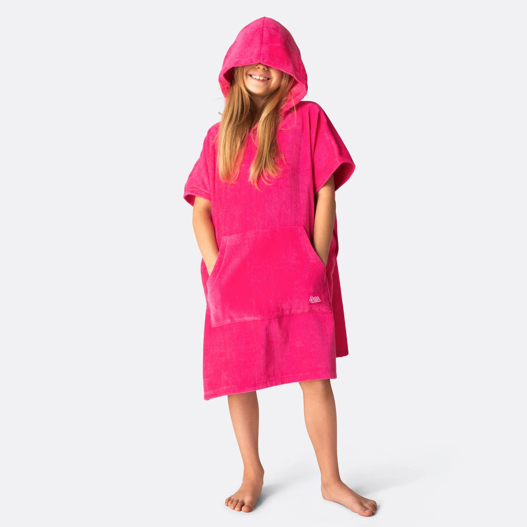 Kids' Hot Pink Towel Poncho