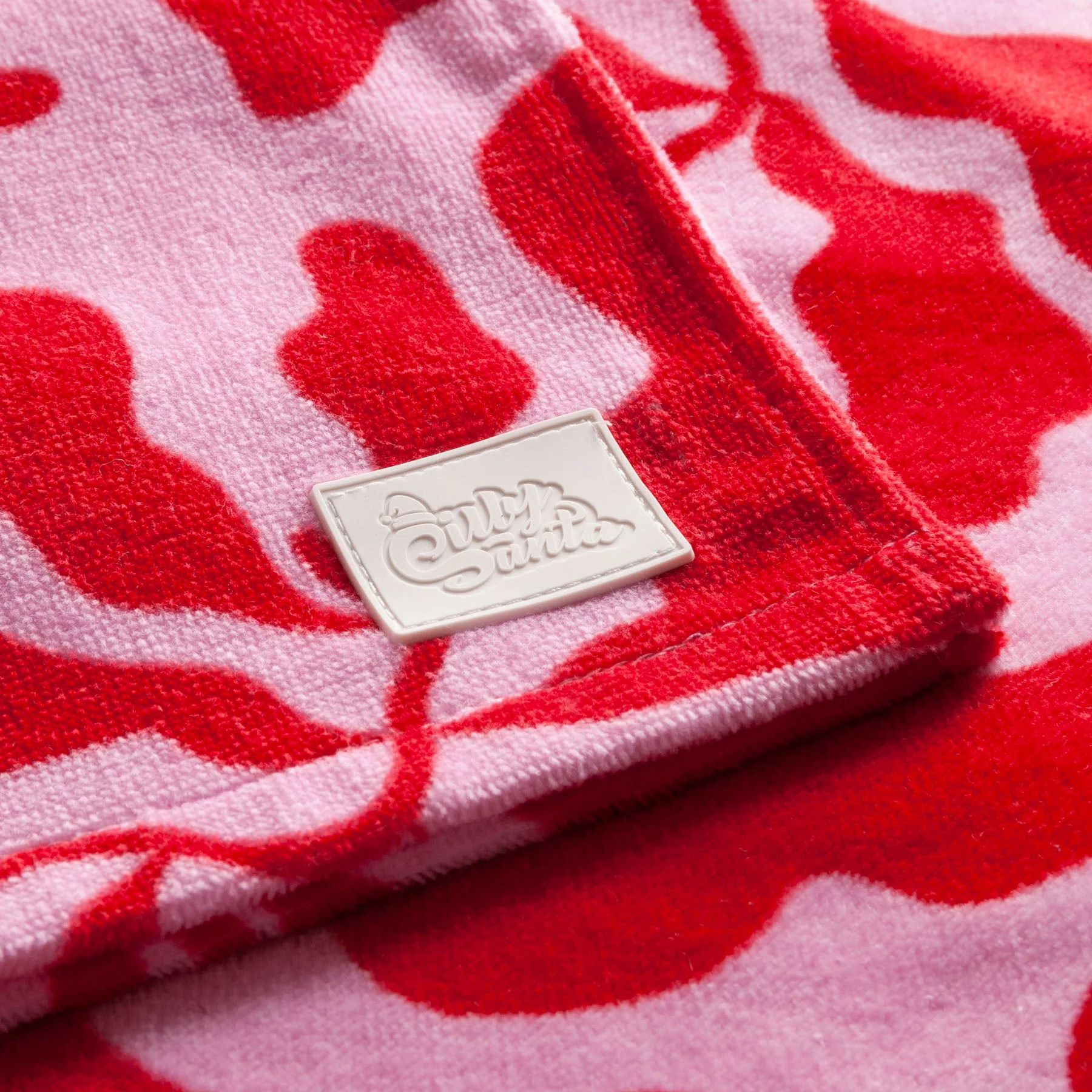 Kids' Patterned Pink Towel Poncho - Image 3