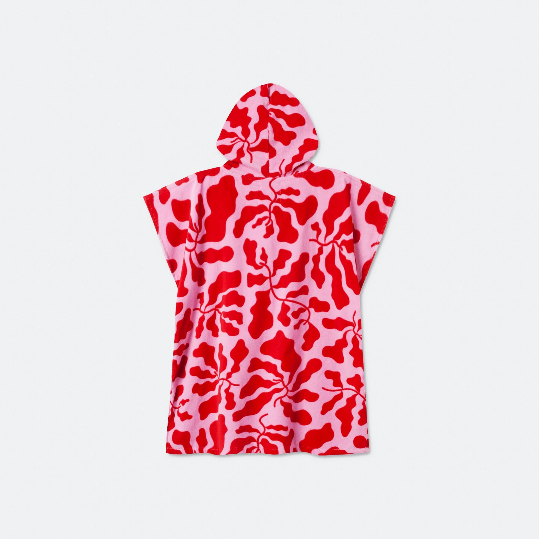 Kids' Patterned Pink Towel Poncho - Image 5