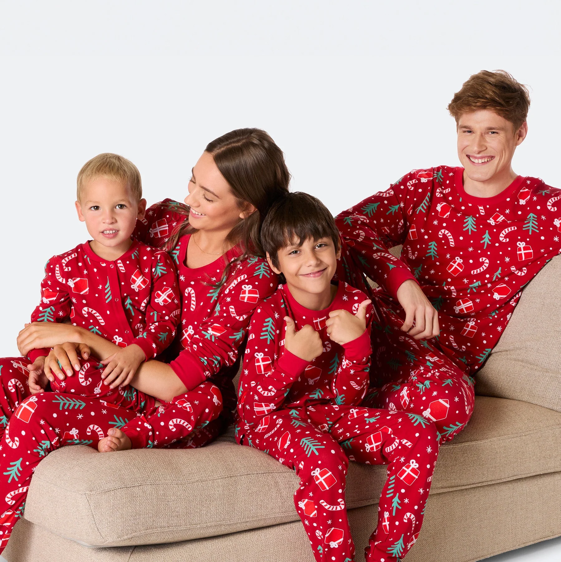 Kids' Red Christmas Pattern Christmas Pyjamas - Image 5