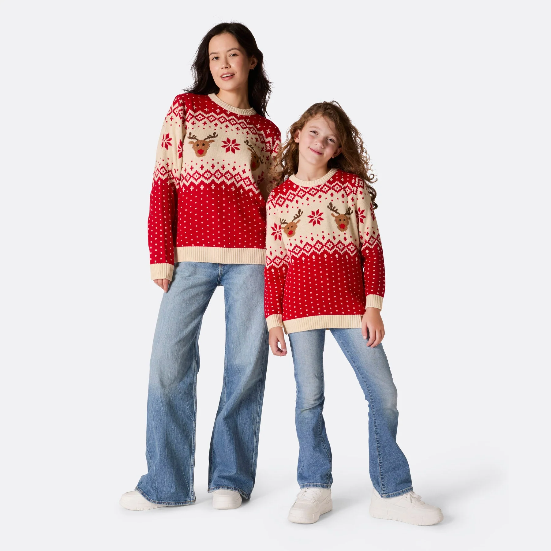Kids' Retro Reindeer Red Christmas Sweater - Image 6