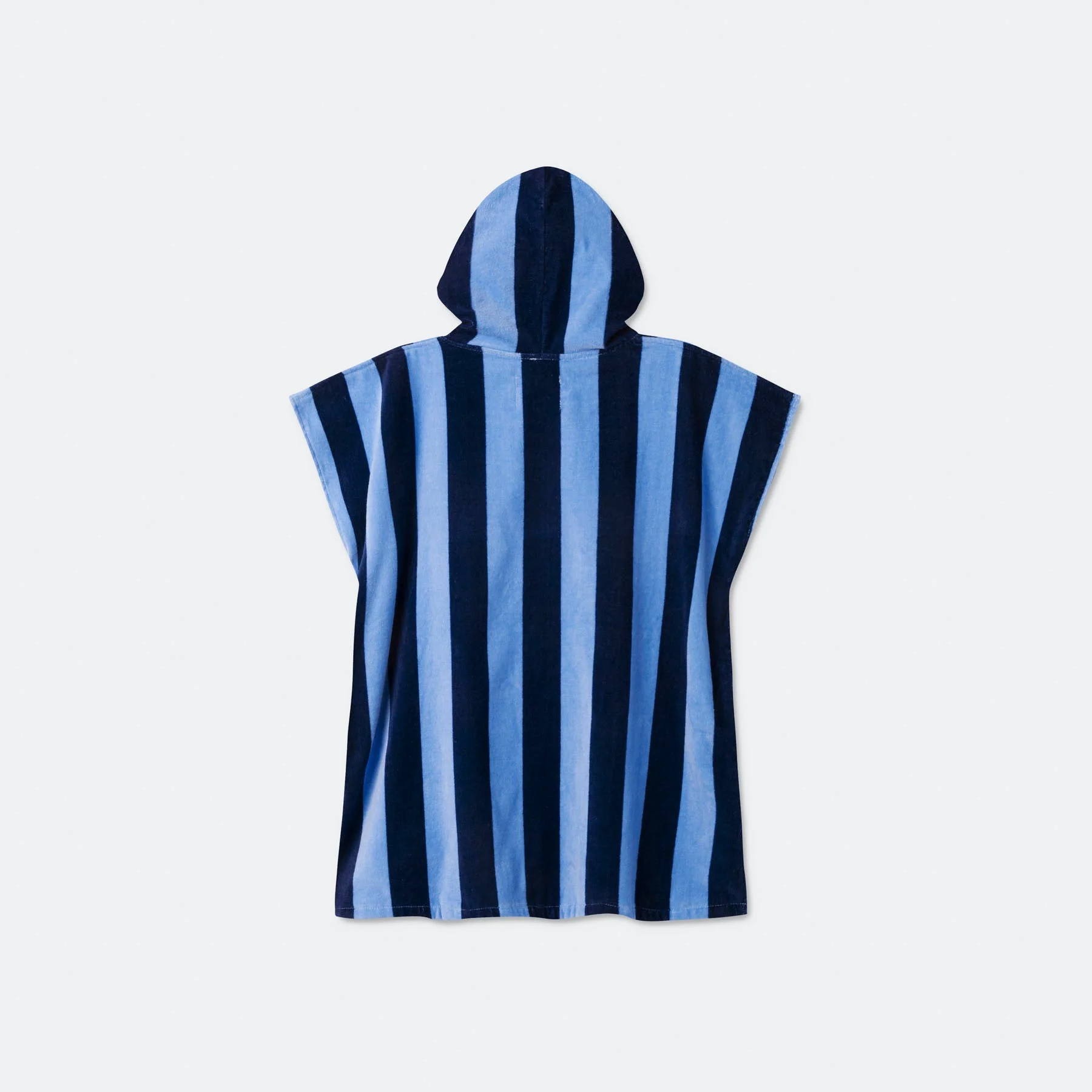 Kids' Striped Blue Towel Poncho - Image 6