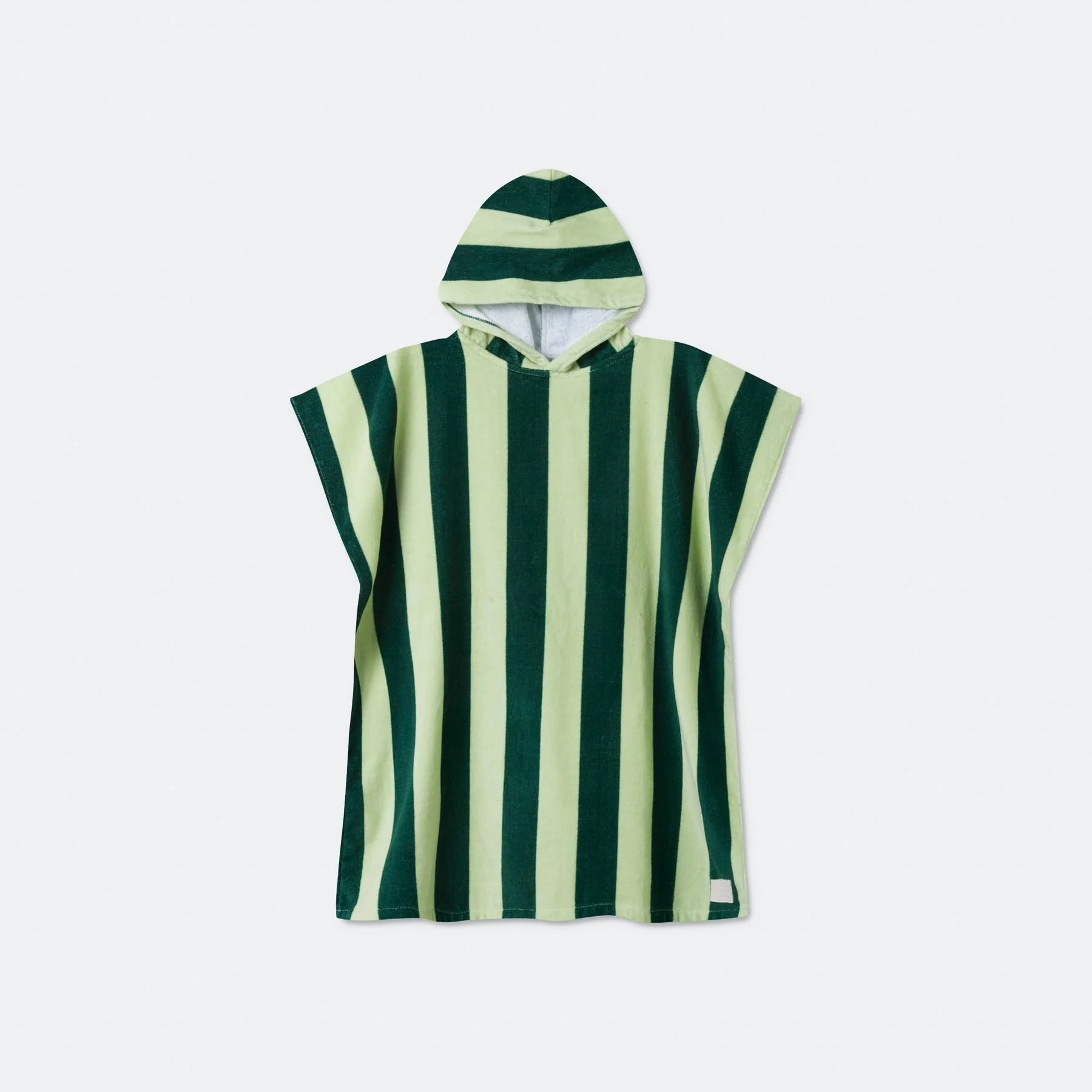 Kids' Striped Green Towel Poncho - Image 5
