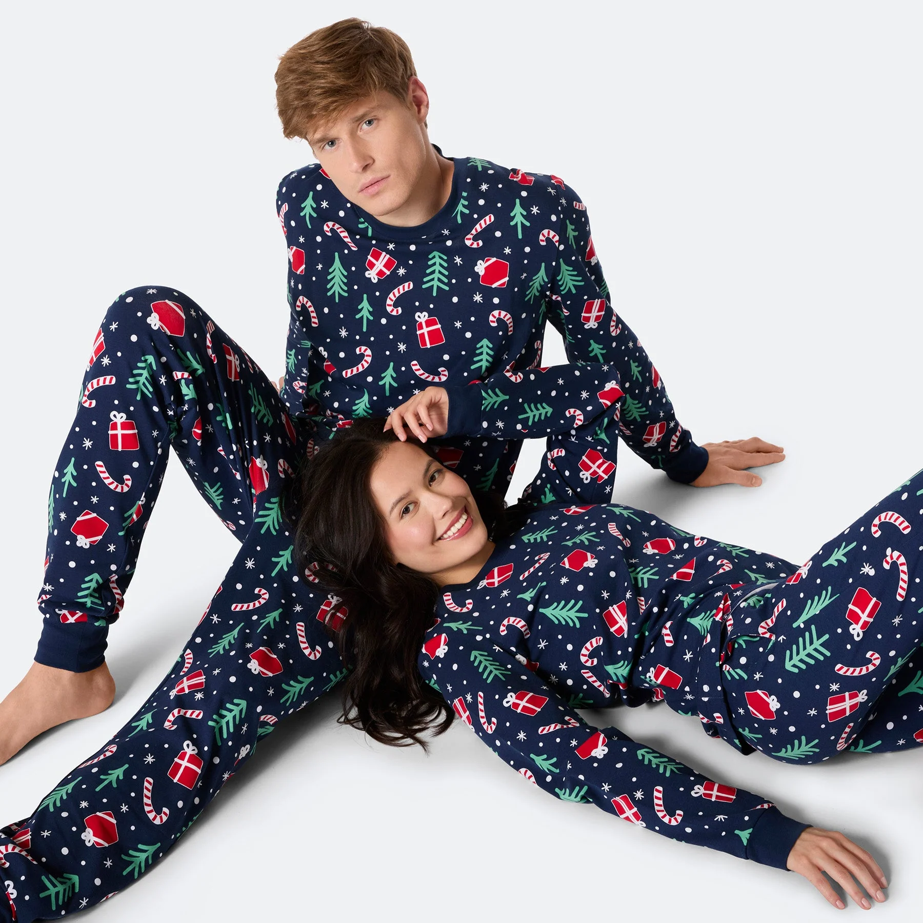Men's Blue Christmas Pattern Christmas Pyjamas - Image 6