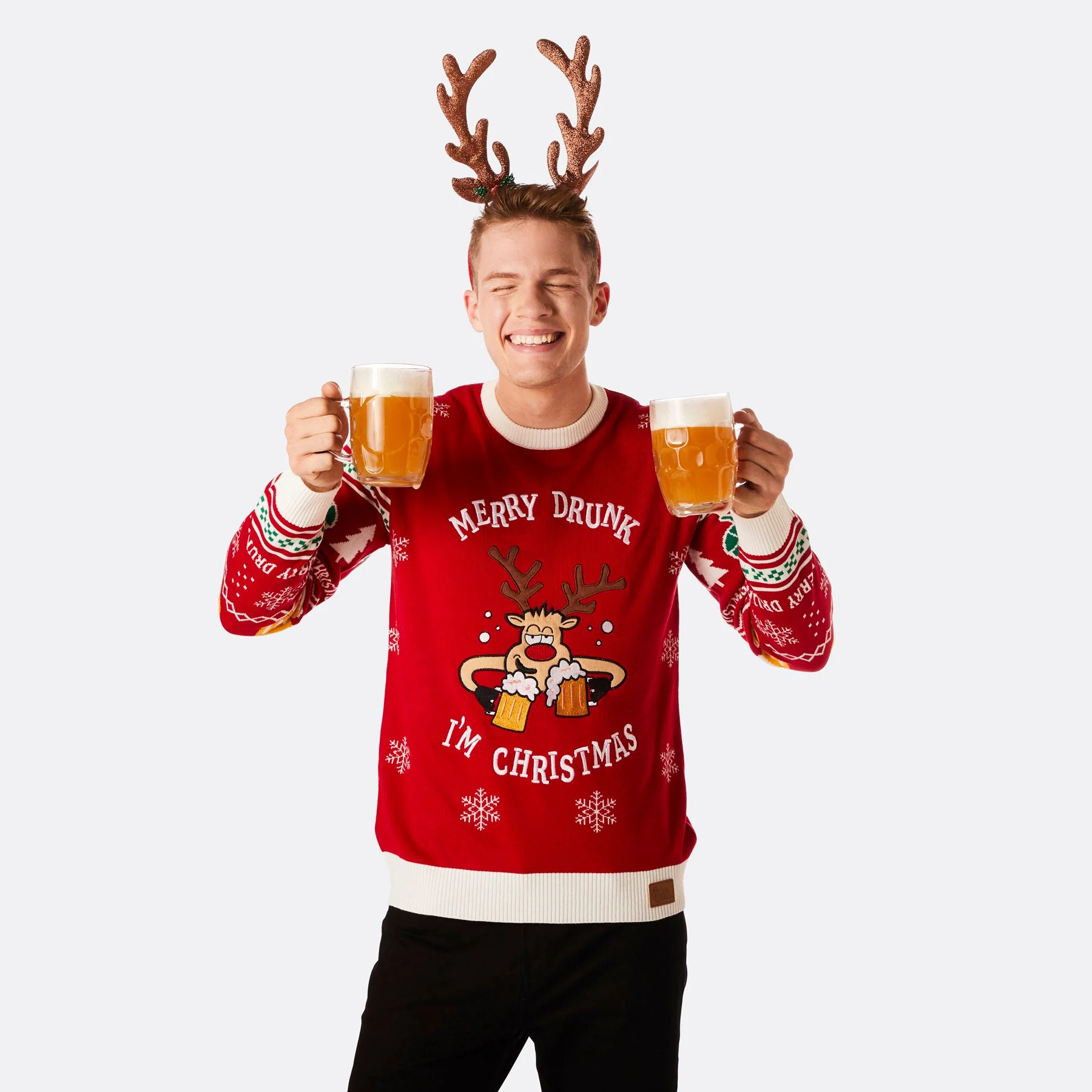 Men's Merry Drunk Christmas Sweater - Image 2