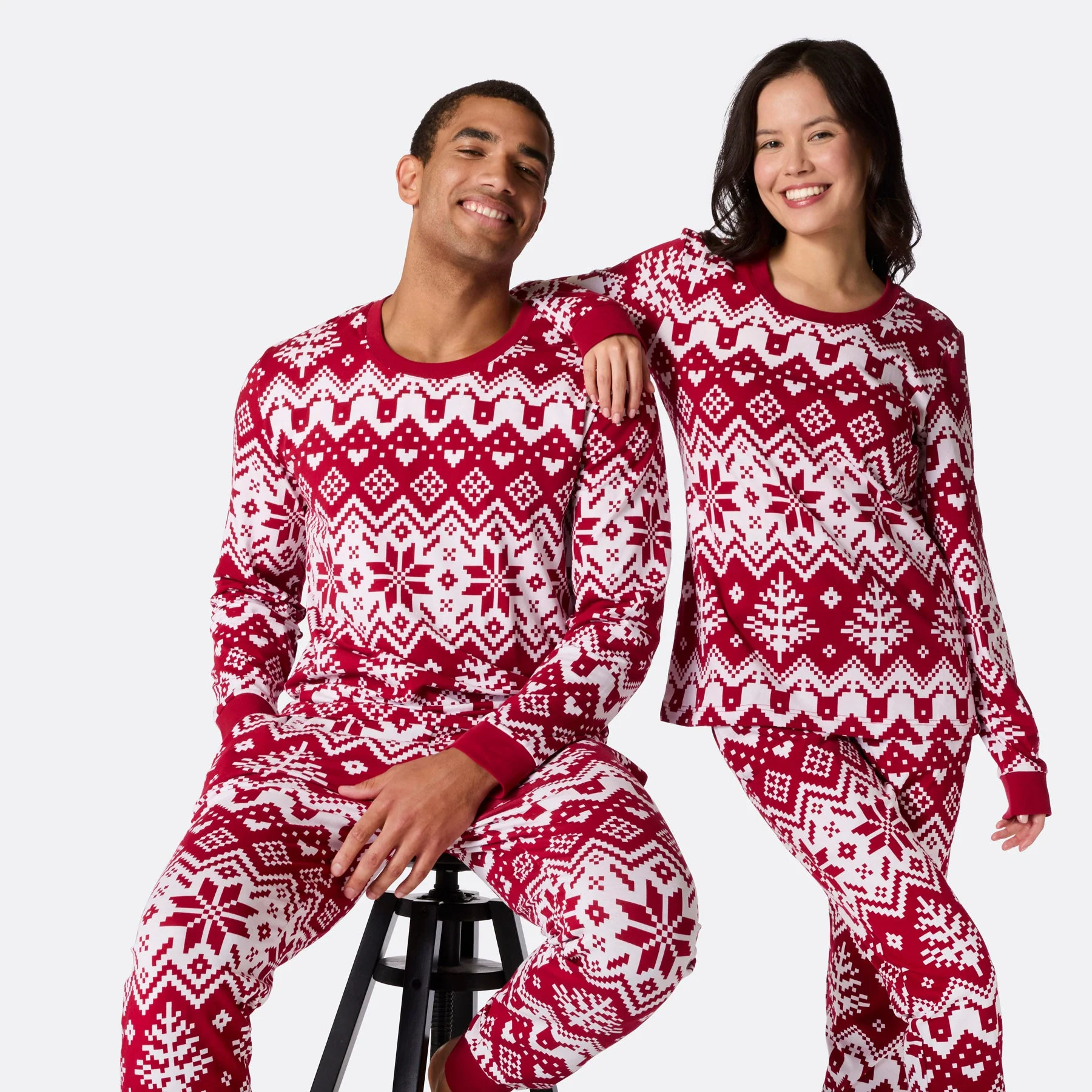 Men's Red Christmas Knit Christmas Pyjamas - Image 3