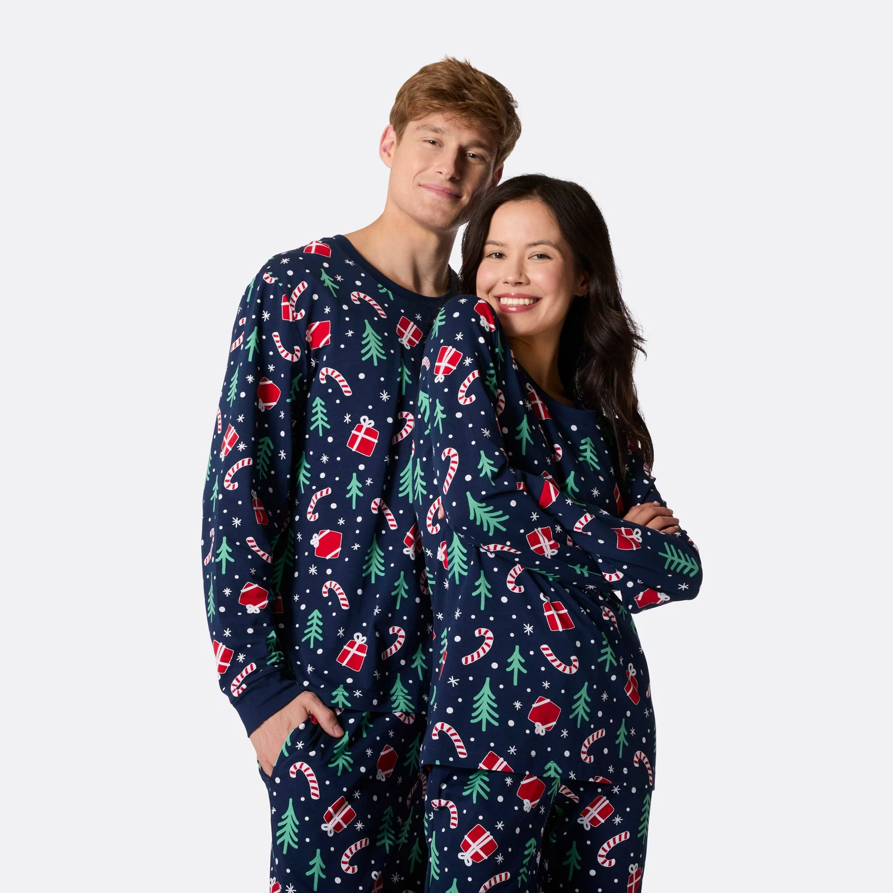 Women's Blue Christmas Pattern Christmas Pyjamas - Image 2