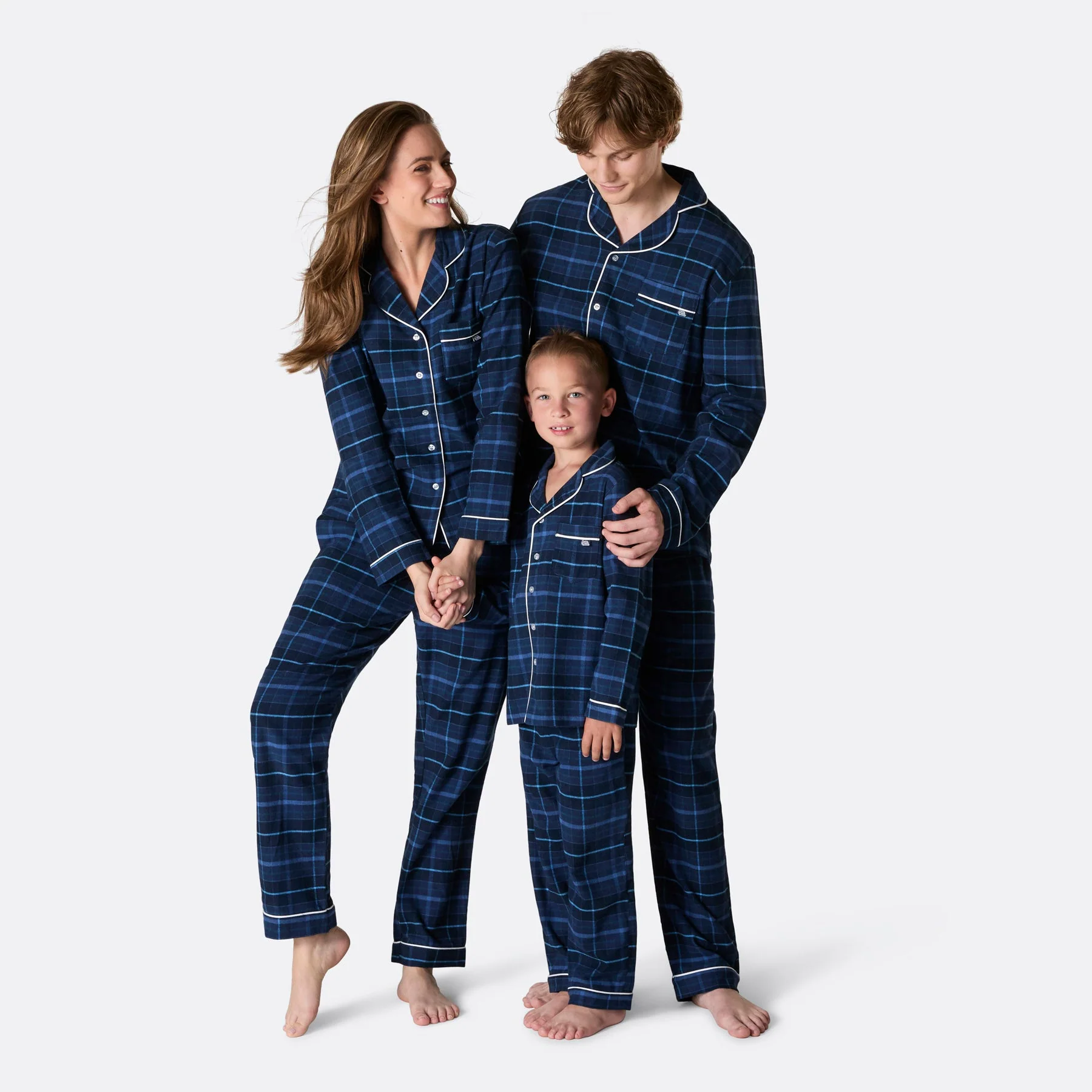 Women's Blue Flannel Christmas Pyjamas - Image 2