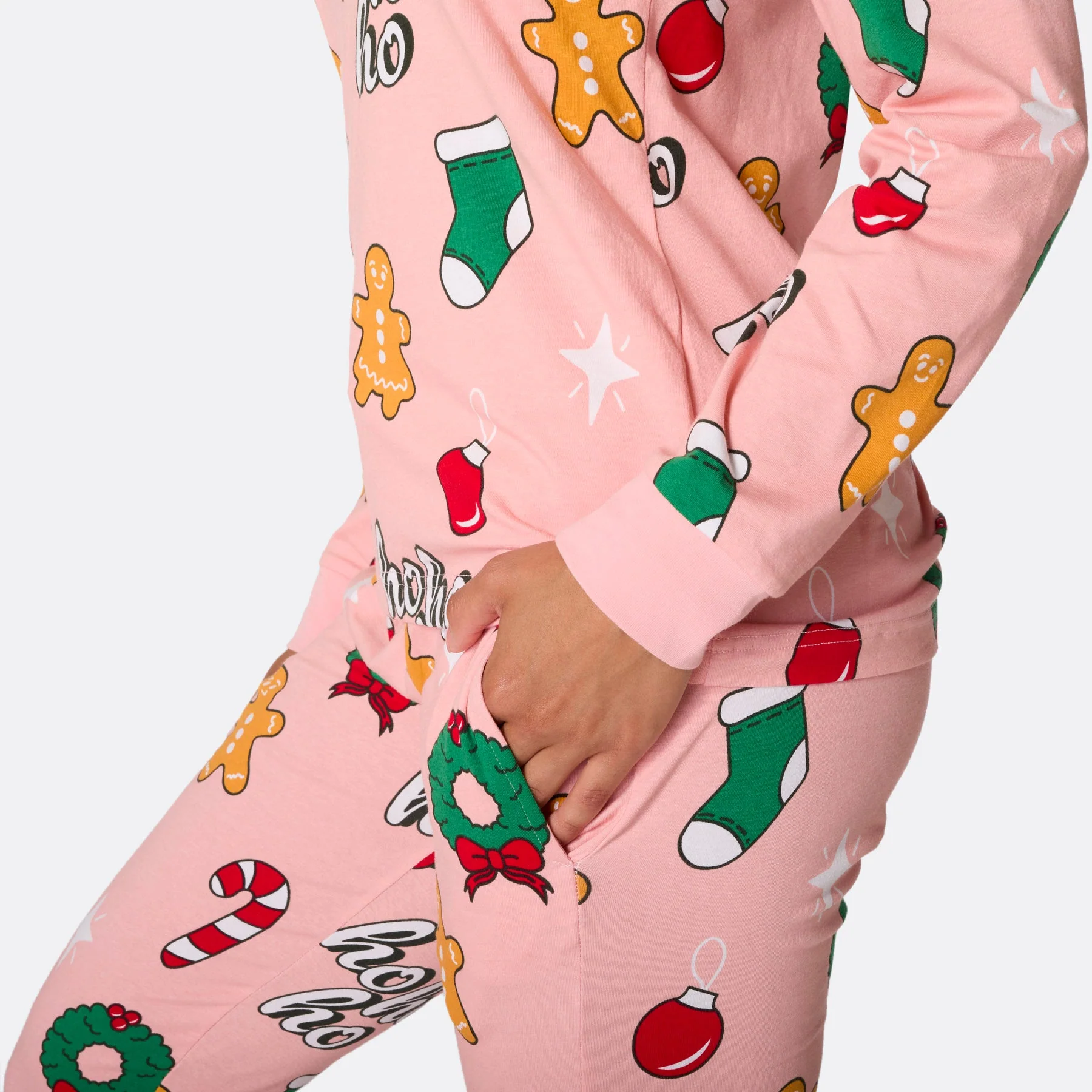 Women's Pink Hohoho Christmas Pyjamas - Image 4