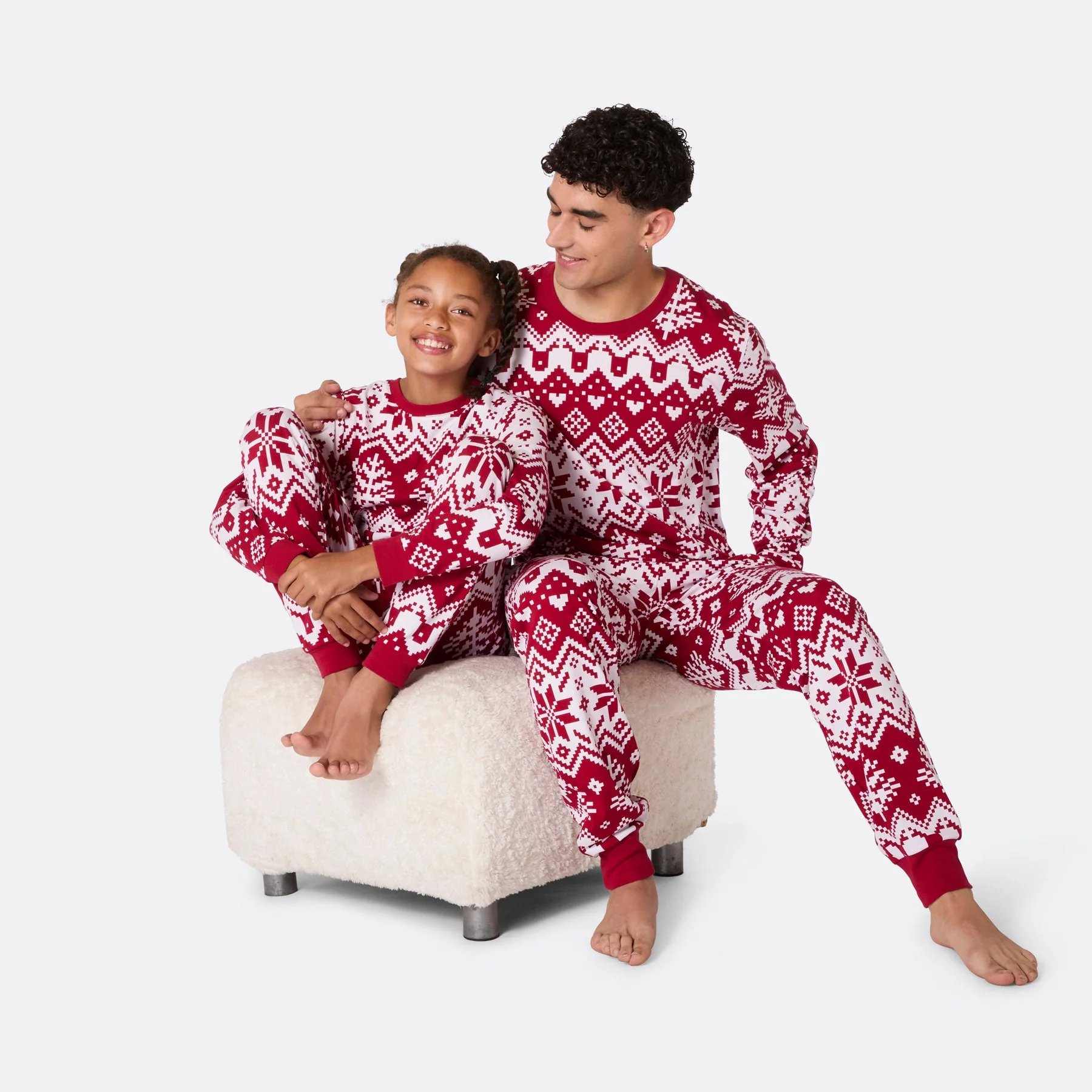 Women's Red Christmas Knit Christmas Pyjamas - Image 7