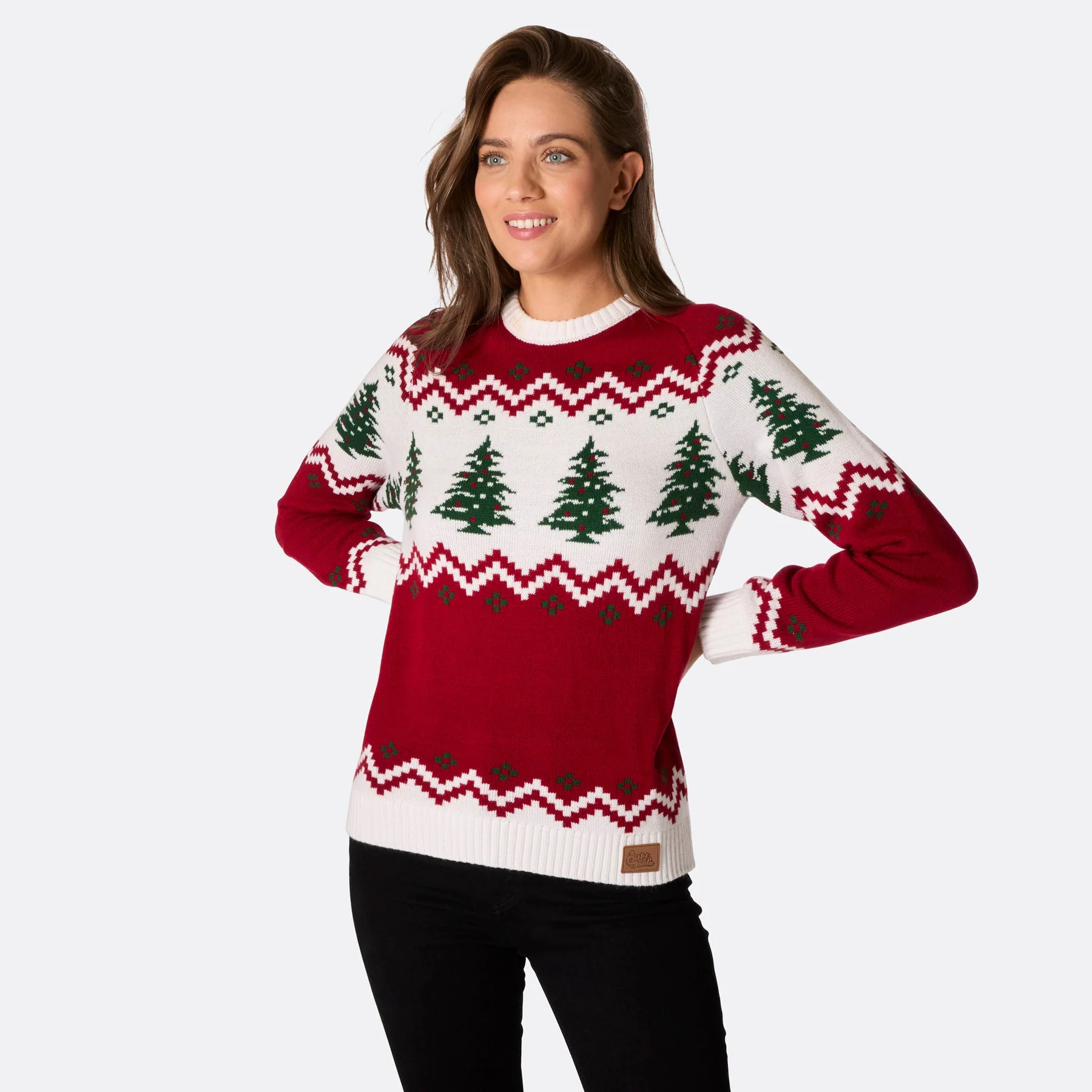 Women's Retro Christmas Tree Christmas Sweater - Image 2
